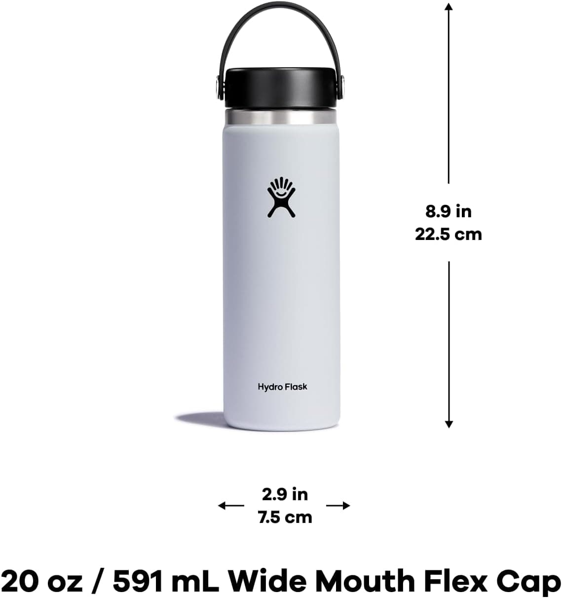 Hydro Flask vacuum insulated stainless steel water bottle, leakproof - 20 oz Wide Mouth view 5