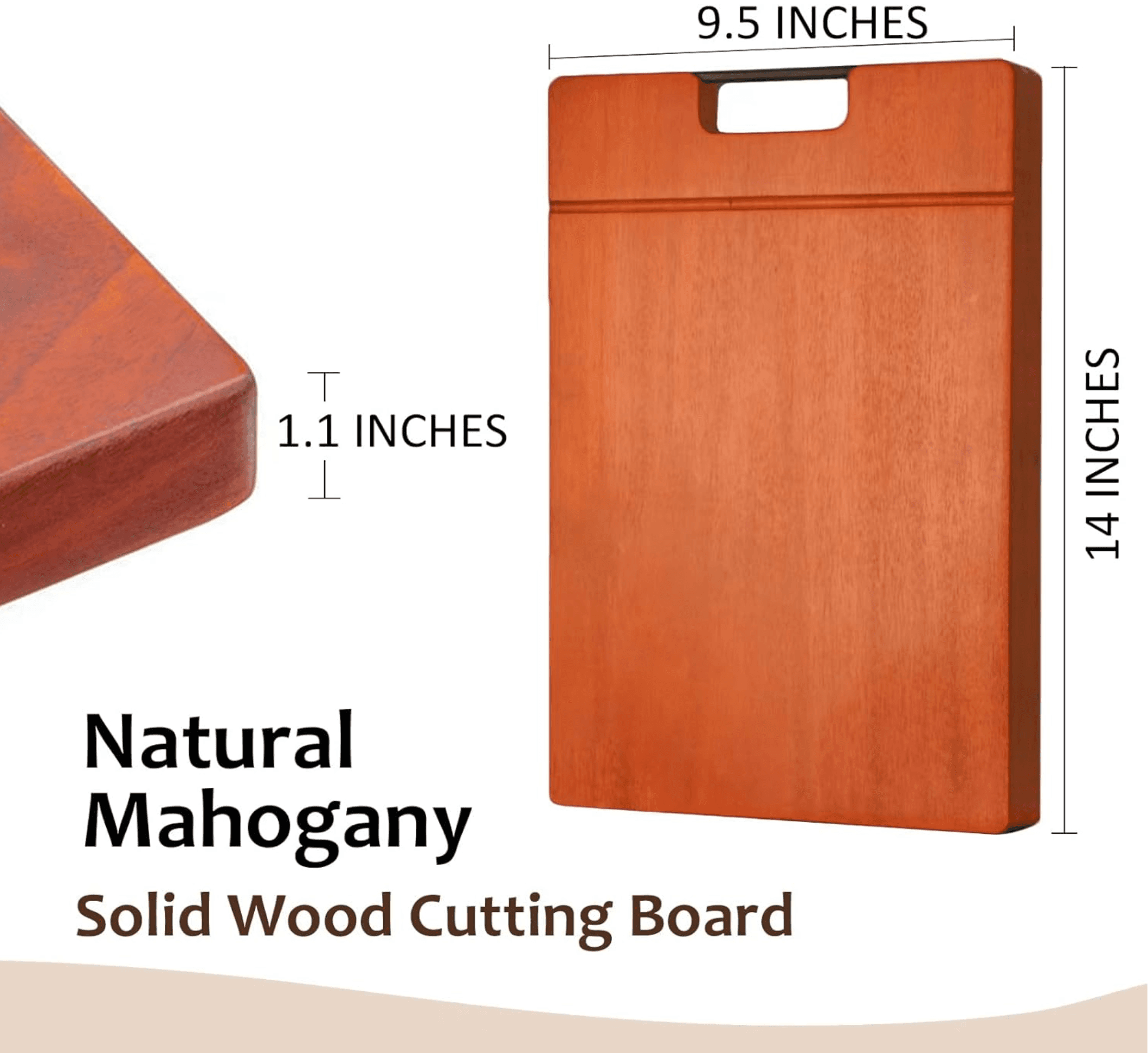 LUBAN Mahogany wood cutting board for kitchen view 3