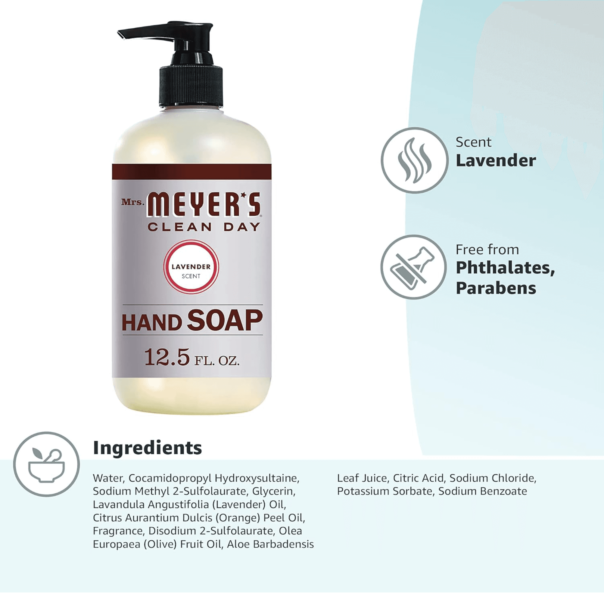 MRS. MEYER'S CLEAN DAY Hand Soap, Lavender 12.5 fl. Oz view 4